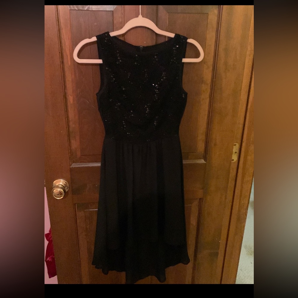 Black high low dress
